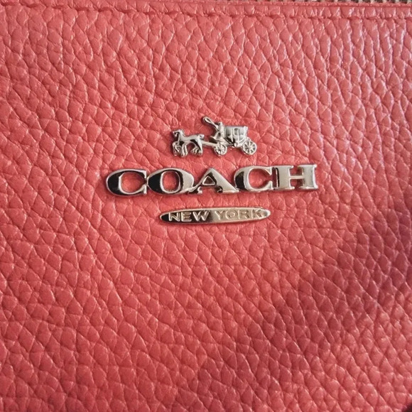 Coach Pebbled Leather Mia Crossbody in Bright Coral 63929 - Picture 2 of 16